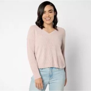 Barefoot Dreams Soft Blush V-Neck Sweater